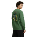 Erkek Yeşil Bicycle Baskılı Regular Fit Sweatshirt