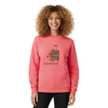 Kadın Pembe Travel Nakış Detaylı Oversize Sweatshirt