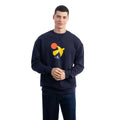 Erkek Lacivert Yellow Bird Baskılı %100 Pamuk Regular Fit Sweatshirt