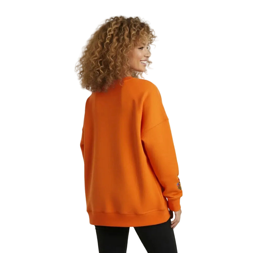 Kadın Turuncu Balance Nakış Detaylı Oversize Sweatshirt - 2