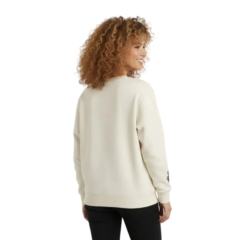 Kadın Beyaz Music Nakış Detaylı Oversize Sweatshirt - 2
