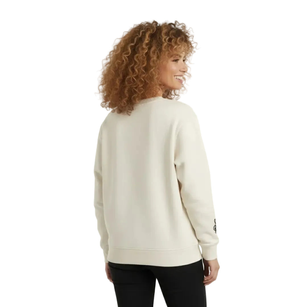 Kadın Beyaz Music Nakış Detaylı Oversize Sweatshirt - 2