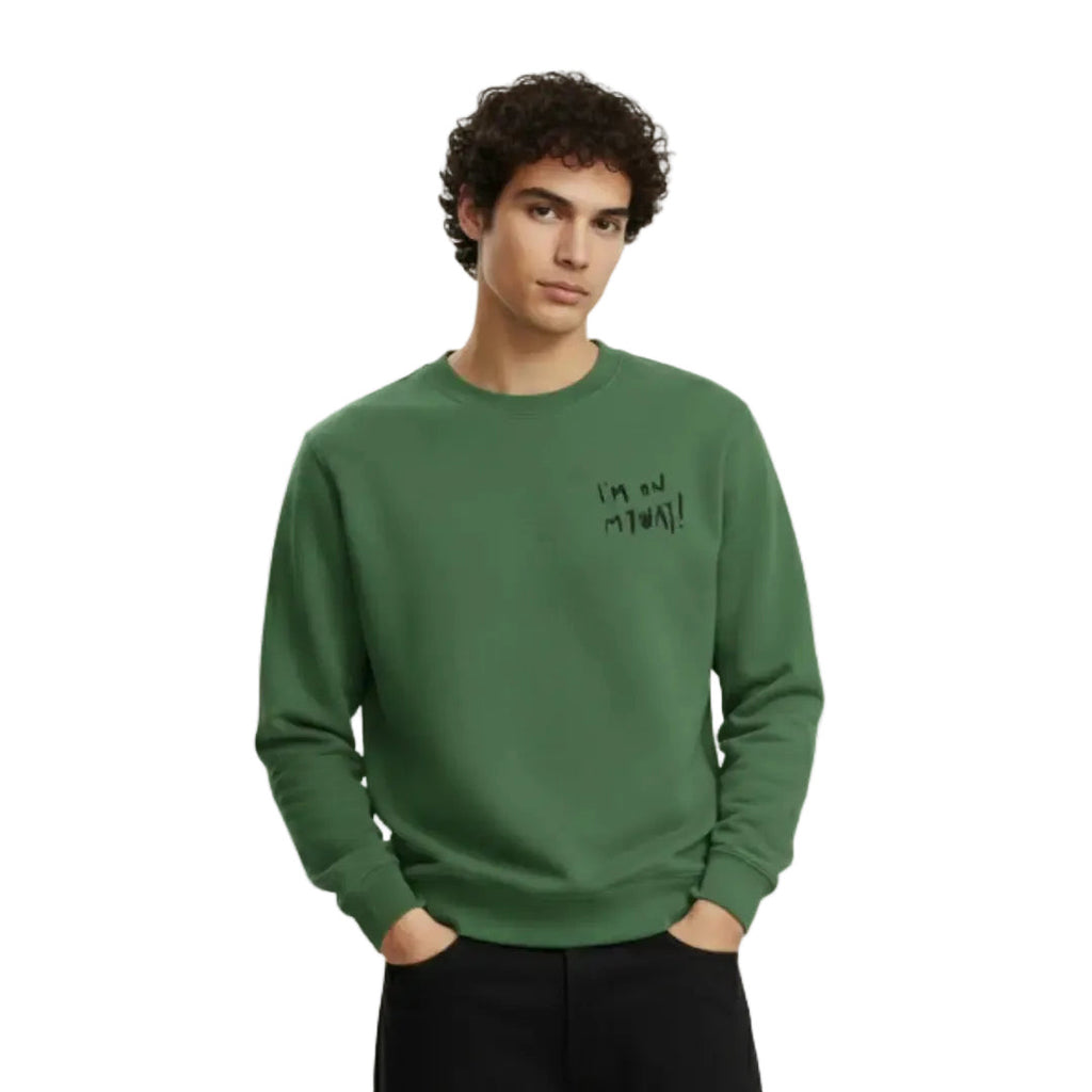 Erkek Yeşil Bicycle Baskılı Regular Fit Sweatshirt - 2