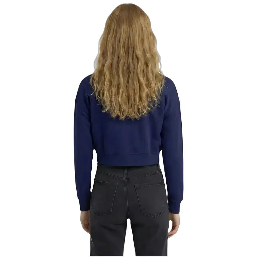 Kadın Lacivert Solar Nakış Detaylı Crop Regular Fit Sweatshirt - 2