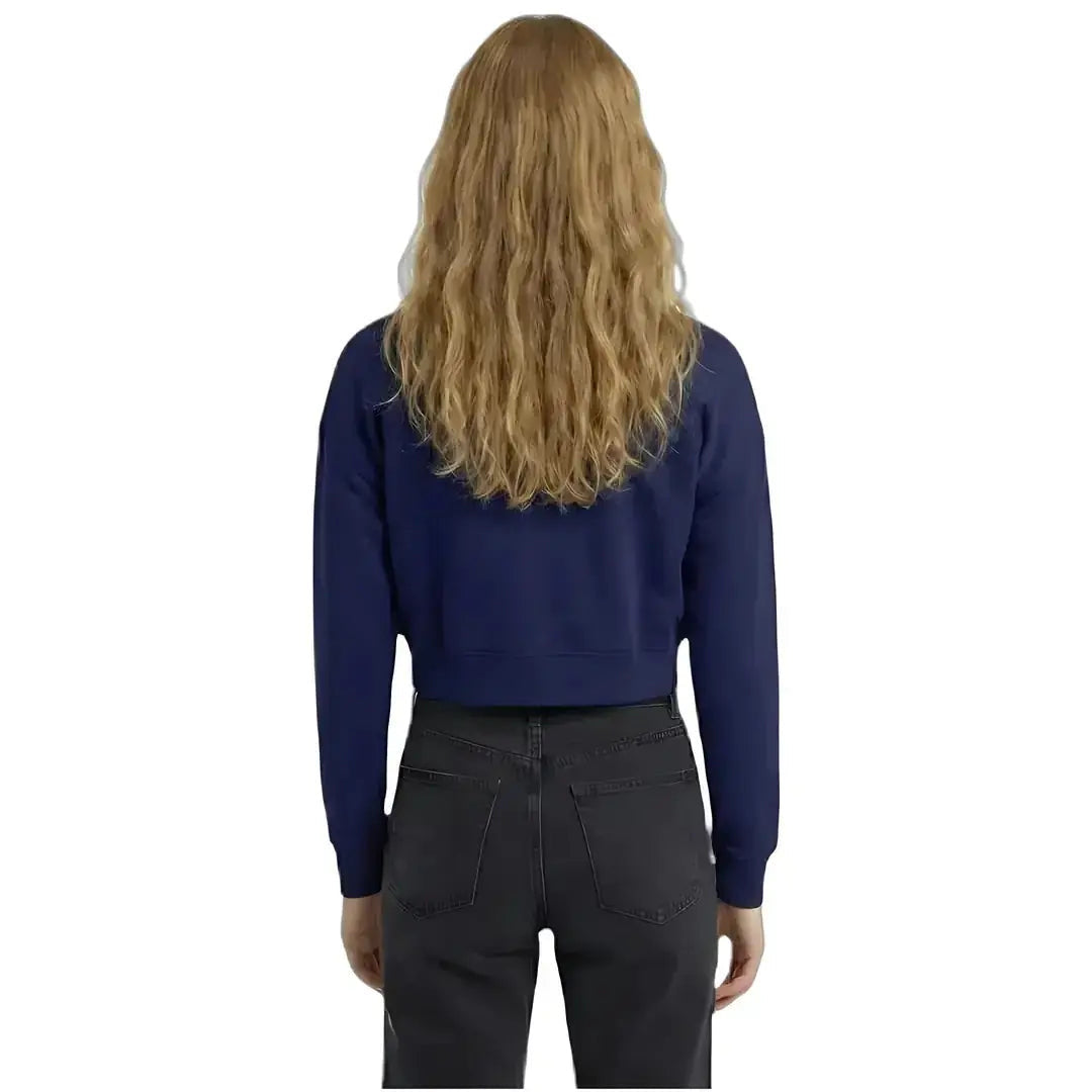 Kadın Lacivert Solar Nakış Detaylı Crop Regular Fit Sweatshirt - 2