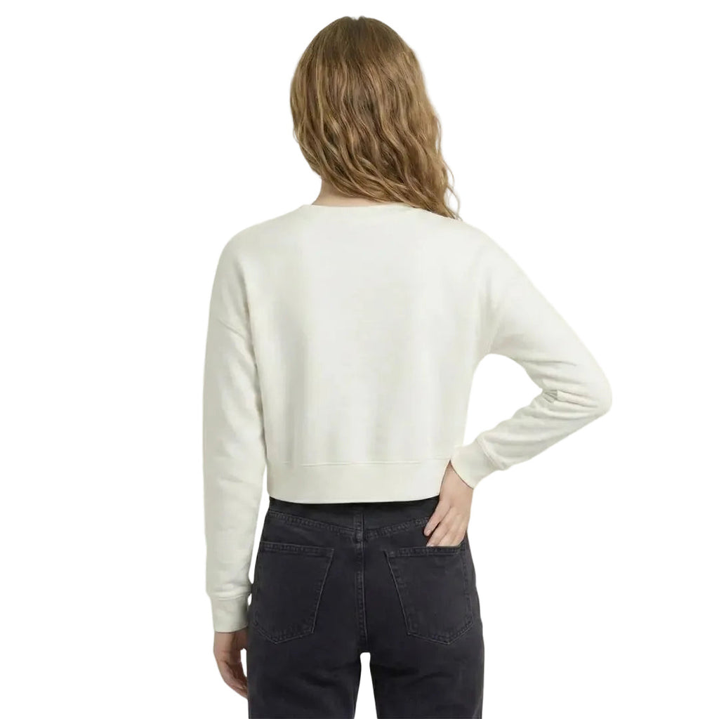 Kadın Beyaz Queen Nakış Detaylı Crop Regular Fit Sweatshirt - 3