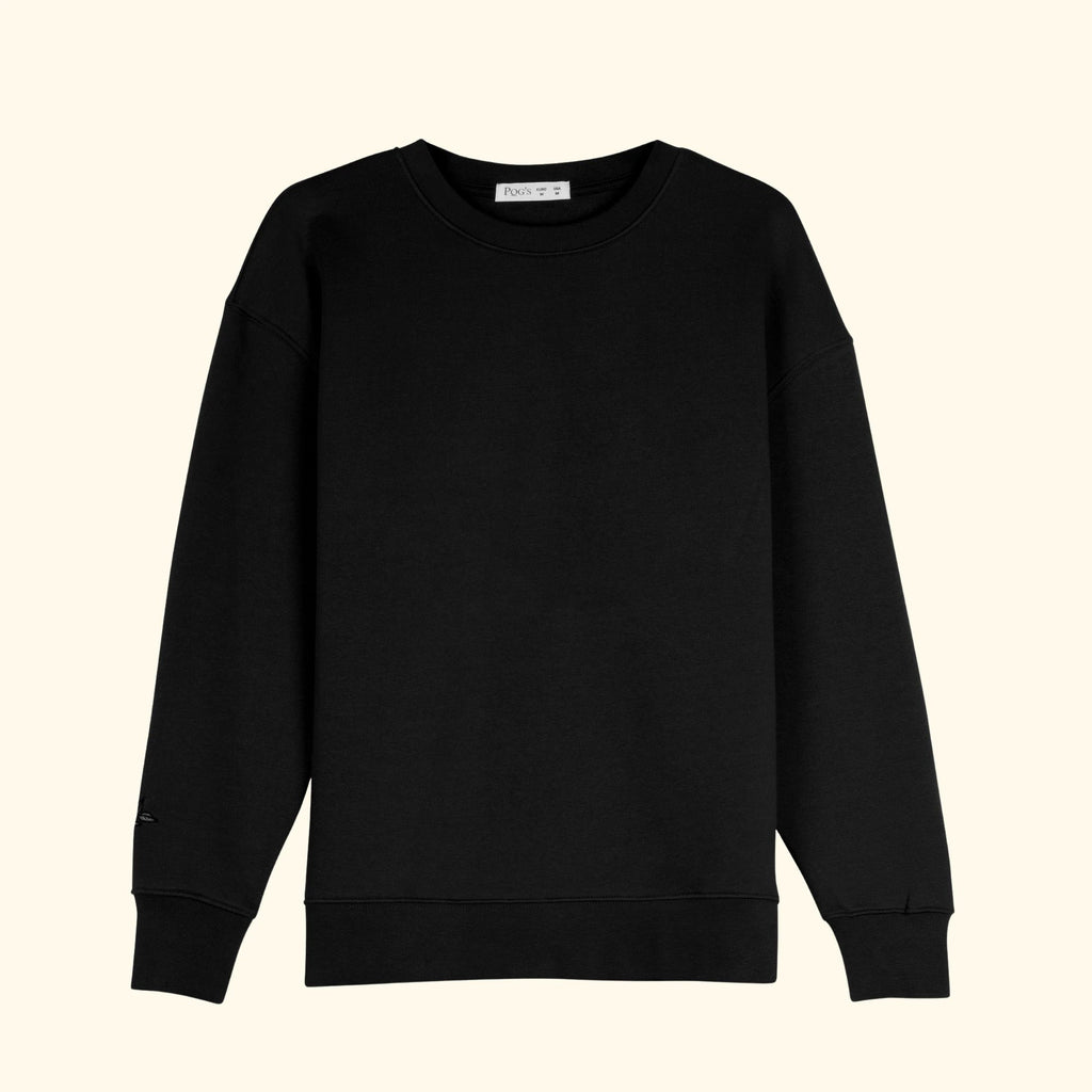 Kadın Siyah Oversize Salaş Basic Sweatshirt - 3