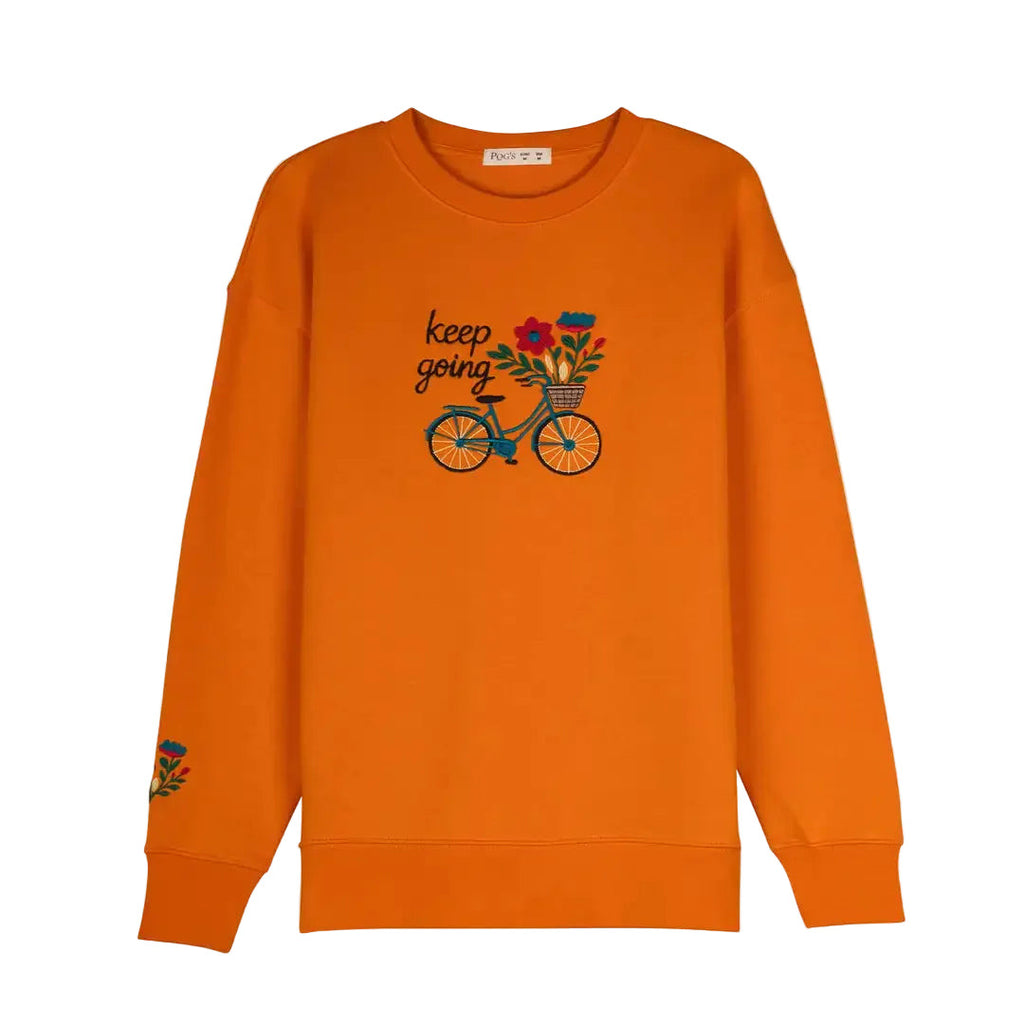 Kadın Turuncu Balance Nakış Detaylı Oversize Sweatshirt - 4