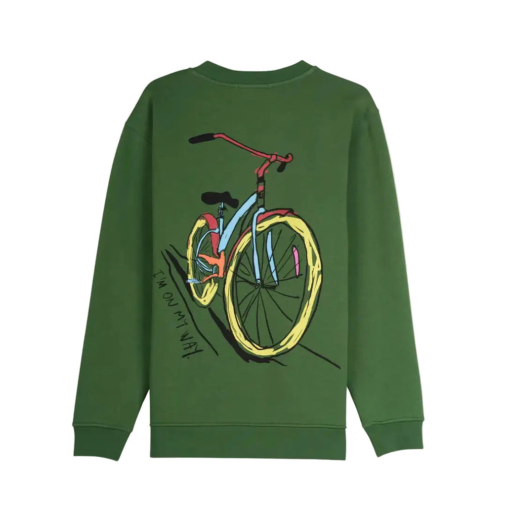 Erkek Yeşil Bicycle Baskılı Regular Fit Sweatshirt - 4