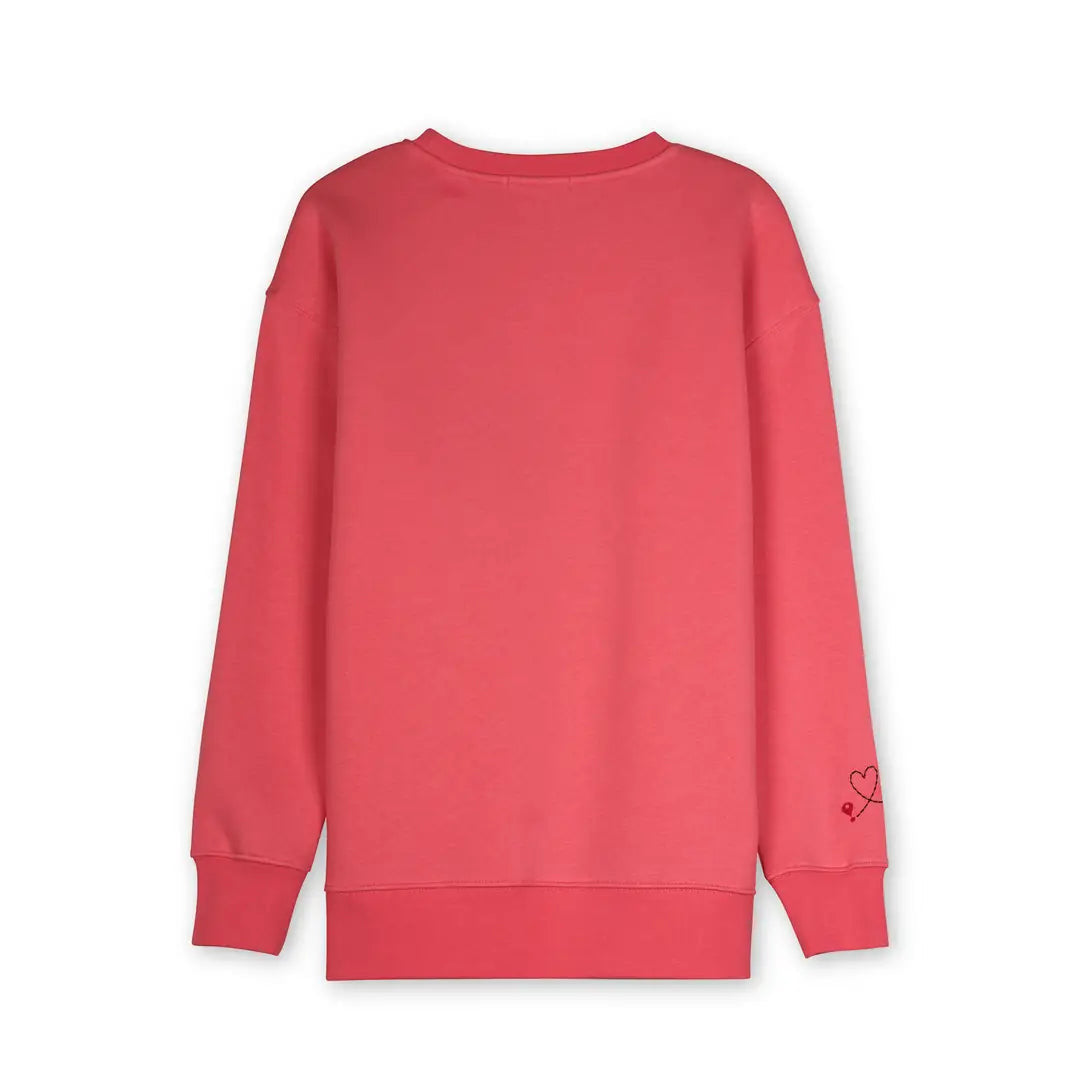 Kadın Pembe Travel Nakış Detaylı Oversize Sweatshirt - 5