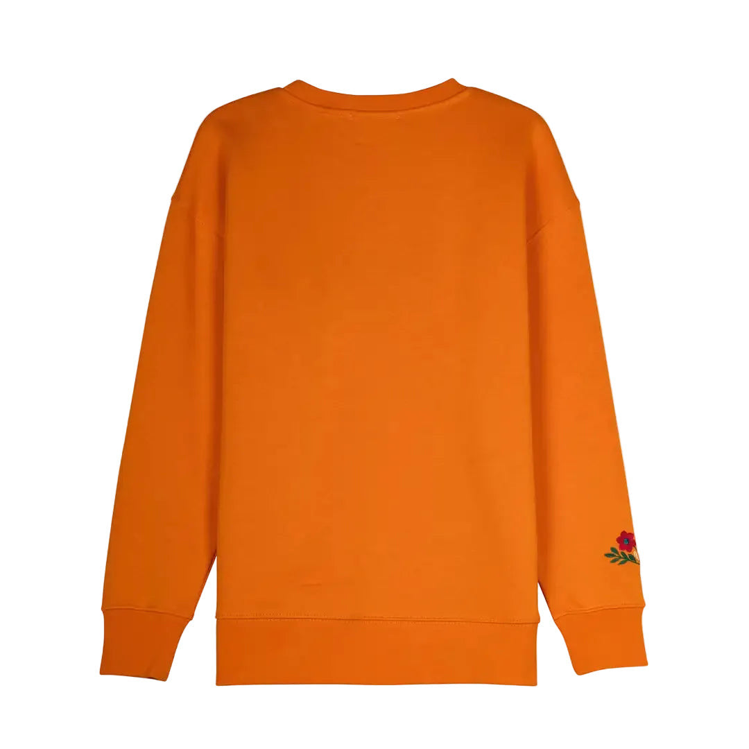Kadın Turuncu Balance Nakış Detaylı Oversize Sweatshirt - 5