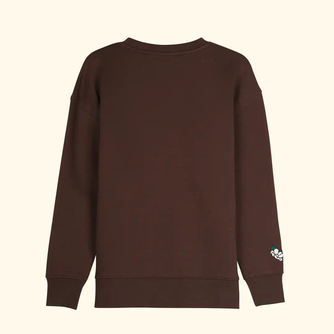 Kadın Kahverengi Books Nakış Detaylı Oversize Sweatshirt - 5