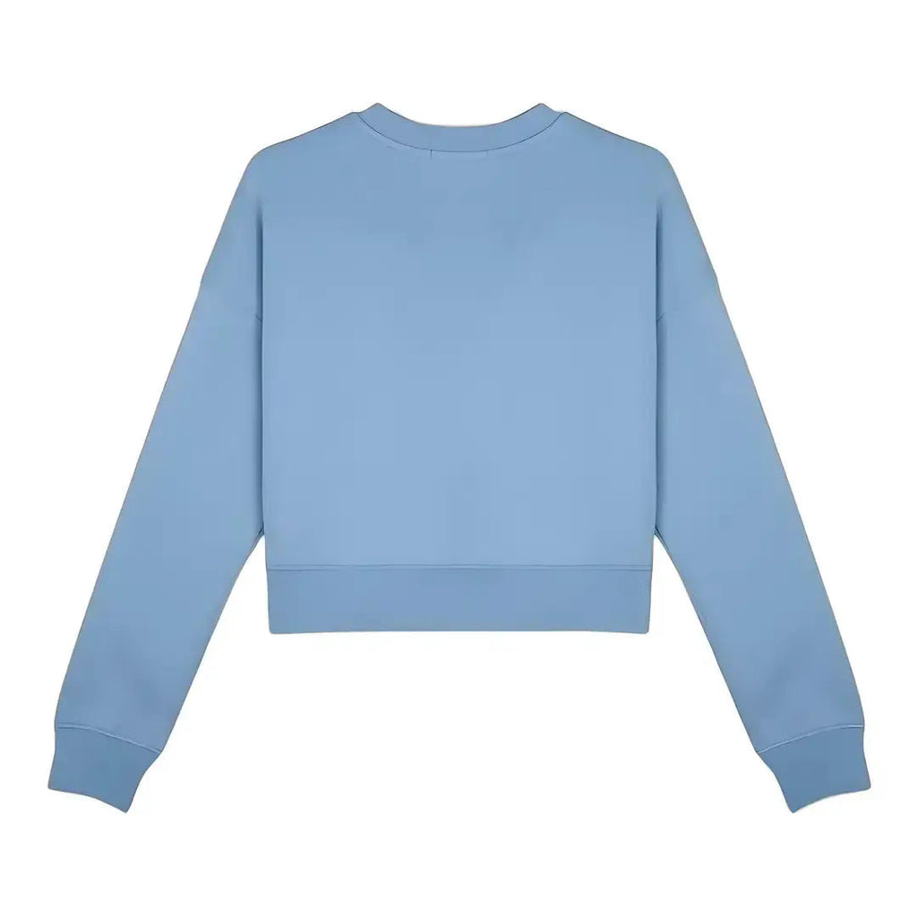 Kadın Bebe Mavi Reef Deniz Nakışlı Crop Regular Fit Sweatshirt - 5