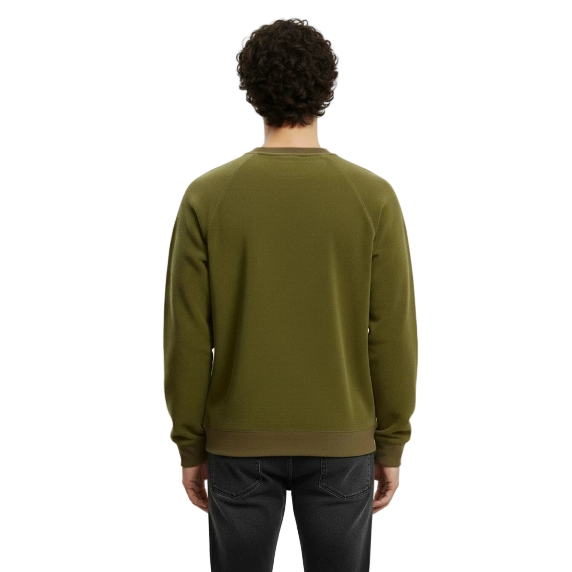 Erkek Yeşil Havlu Kumaş Regular Fit Sweatshirt - 2
