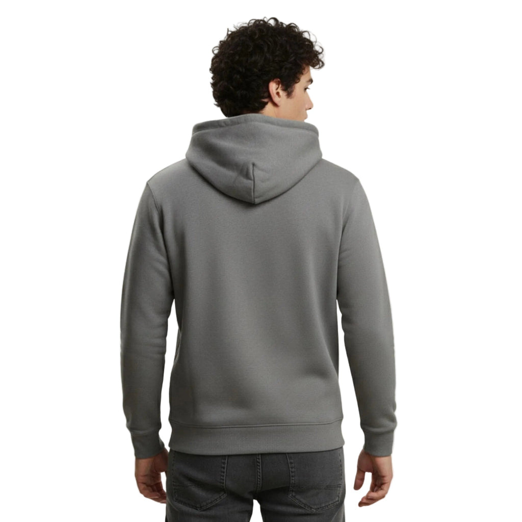 Erkek Gri Kontrast Kapüşonlu Çift Bağcıklı Regular Fit Sweatshirt - 2