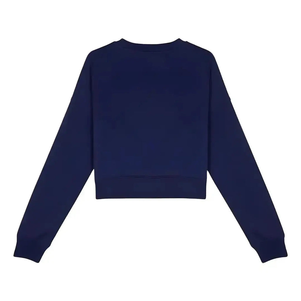 Kadın Lacivert Solar Nakış Detaylı Crop Regular Fit Sweatshirt - 7