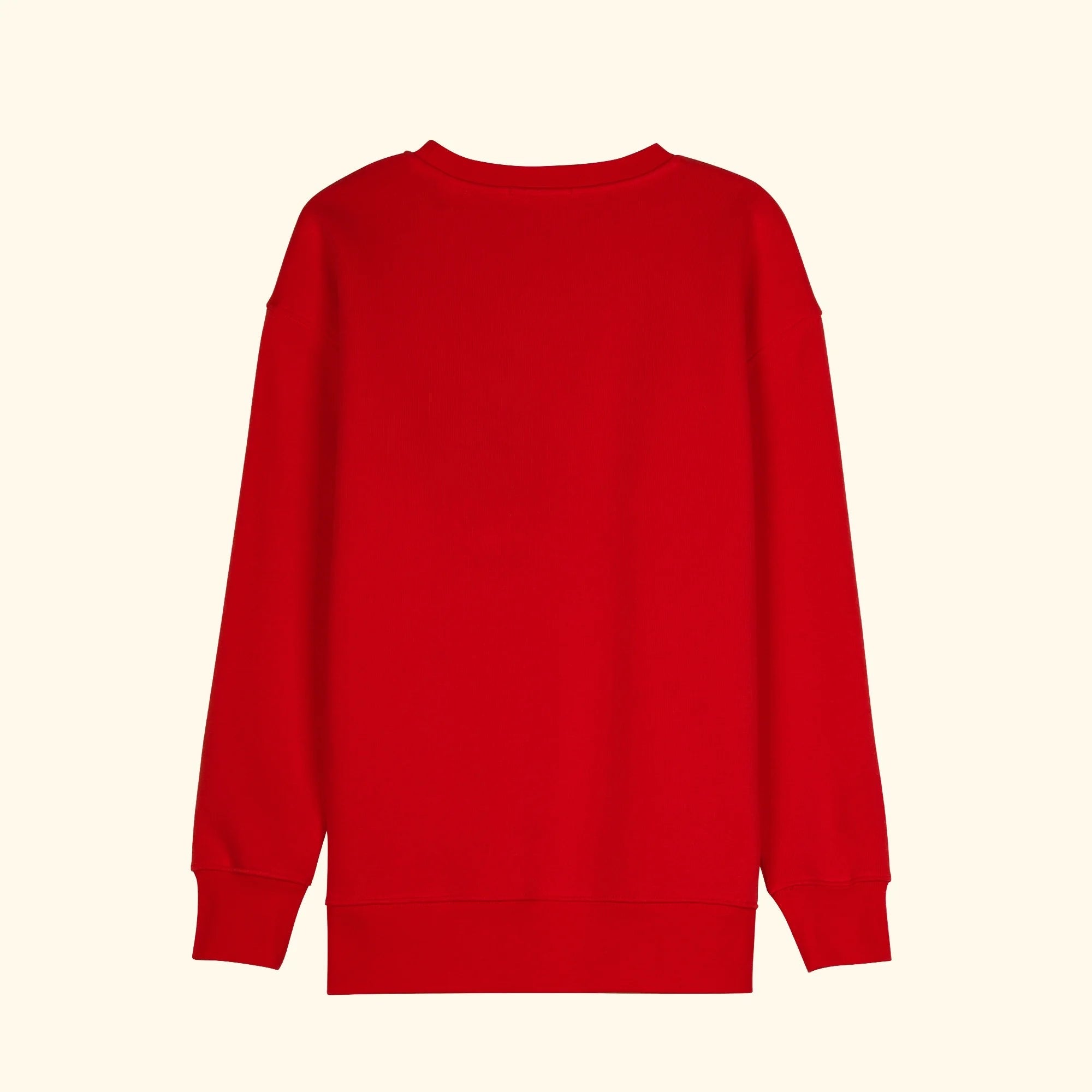 Kadın Kırmızı Oversize Salaş Basic Sweatshirt - 4