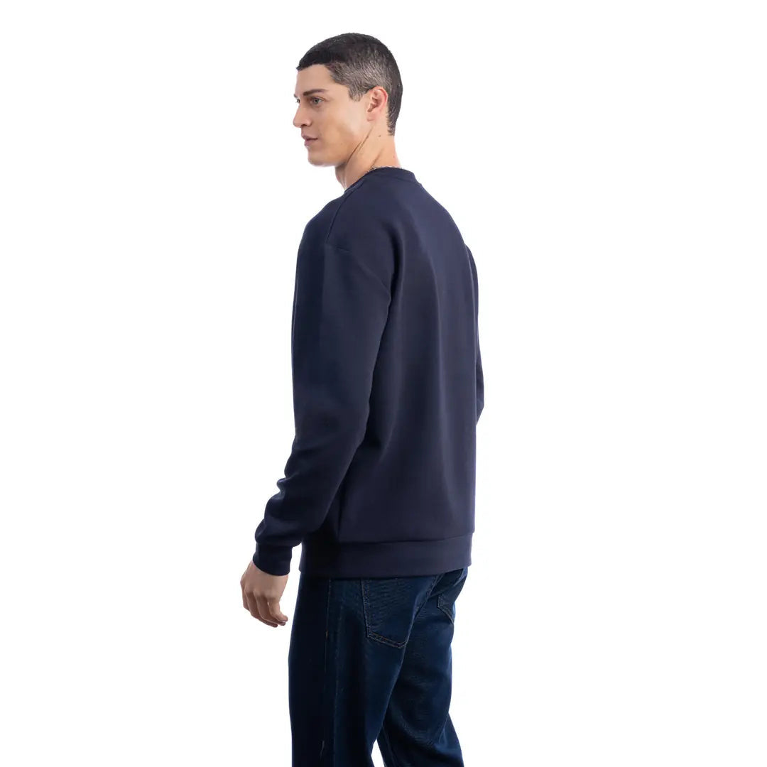 Erkek Lacivert Yellow Bird Baskılı %100 Pamuk Regular Fit Sweatshirt - 8