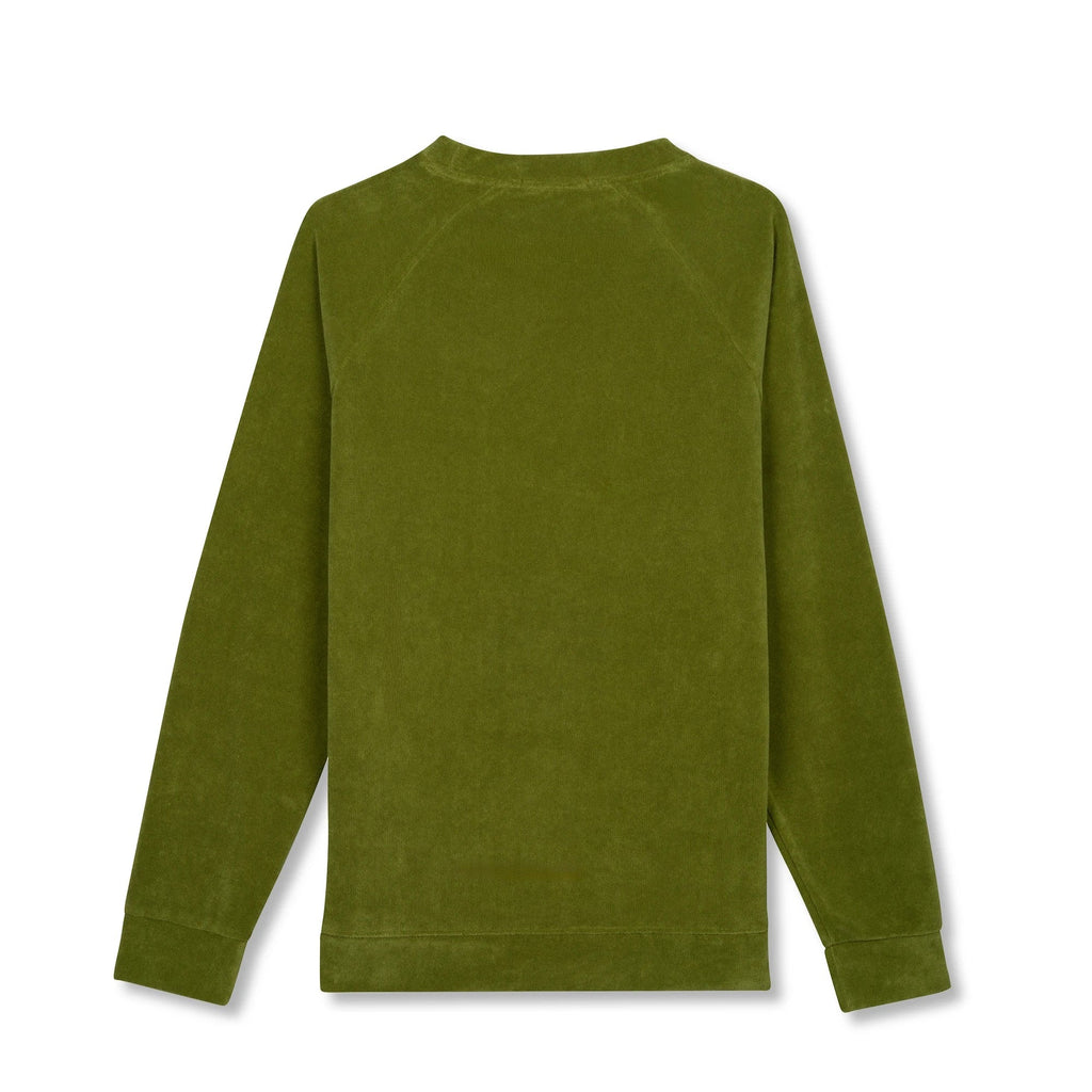 Erkek Yeşil Havlu Kumaş Regular Fit Sweatshirt - 4