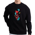 Erkek Siyah Butterfly Baskılı %100 Pamuk Regular Fit Sweatshirt