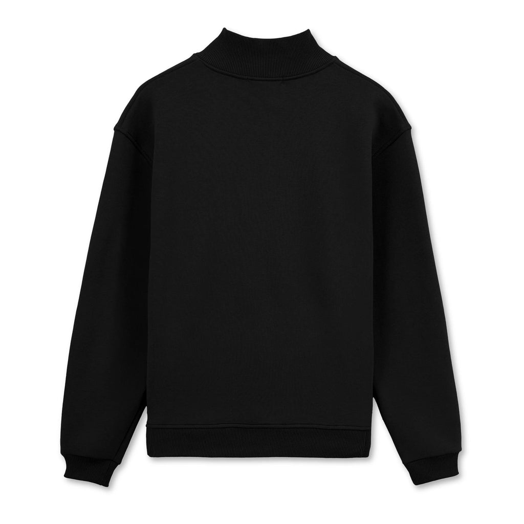 Erkek Siyah Yarım Fermuarlı Yakalı Rahat Kalıp Sweatshirt - 10