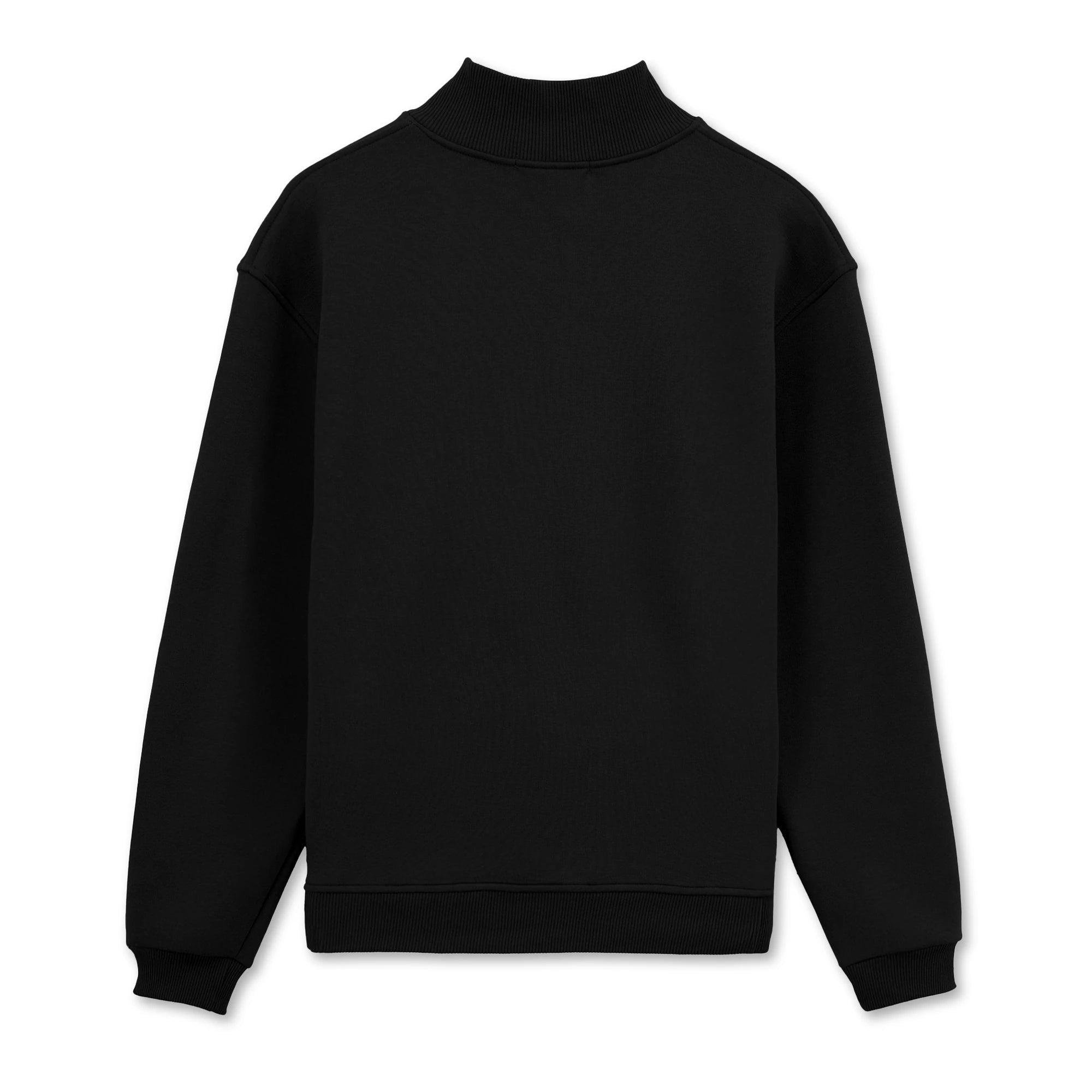 Erkek Siyah Yarım Fermuarlı Yakalı Rahat Kalıp Sweatshirt - 10