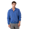 Erkek İndigo Yarım Fermuarlı Yakalı Rahat Kalıp Sweatshirt