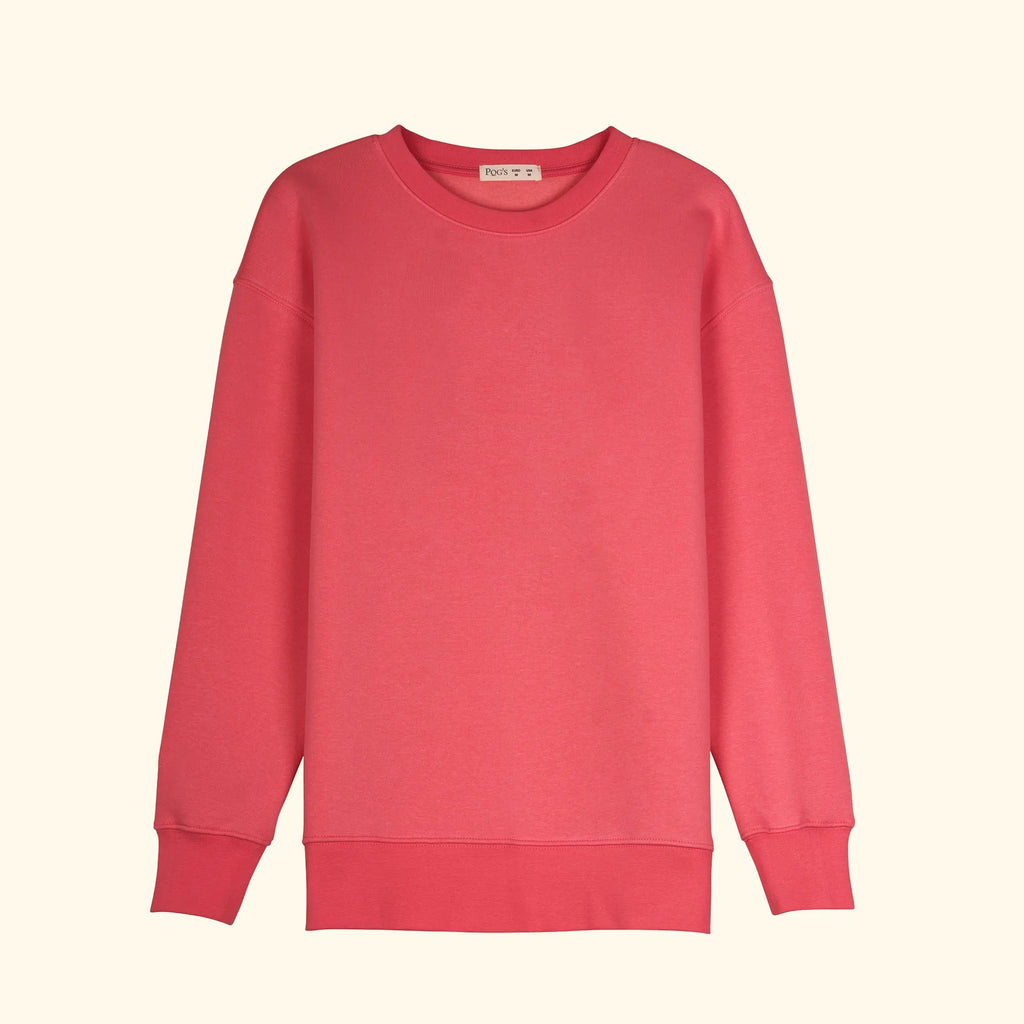 Kadın Pembe Oversize Salaş Basic Sweatshirt - 3