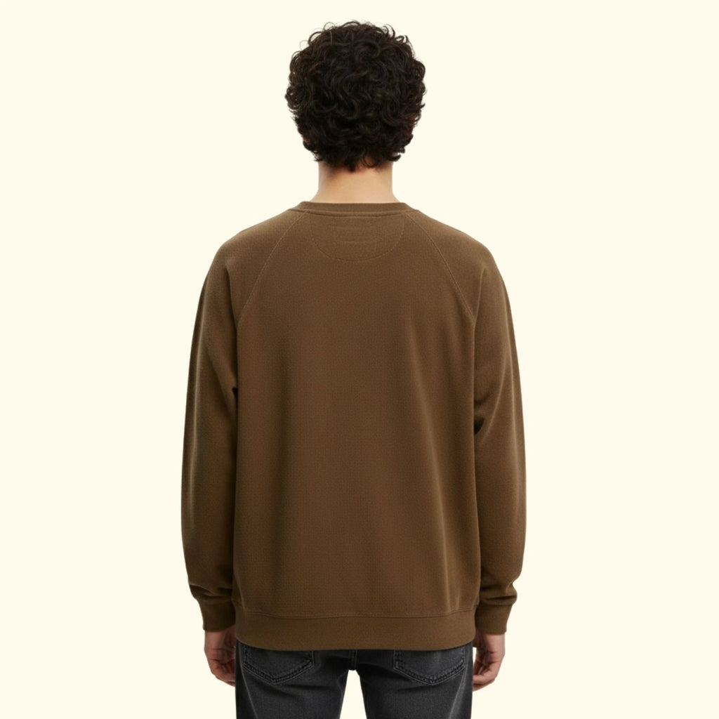 Erkek Kahve Havlu Kumaş Regular Fit Sweatshirt - 2