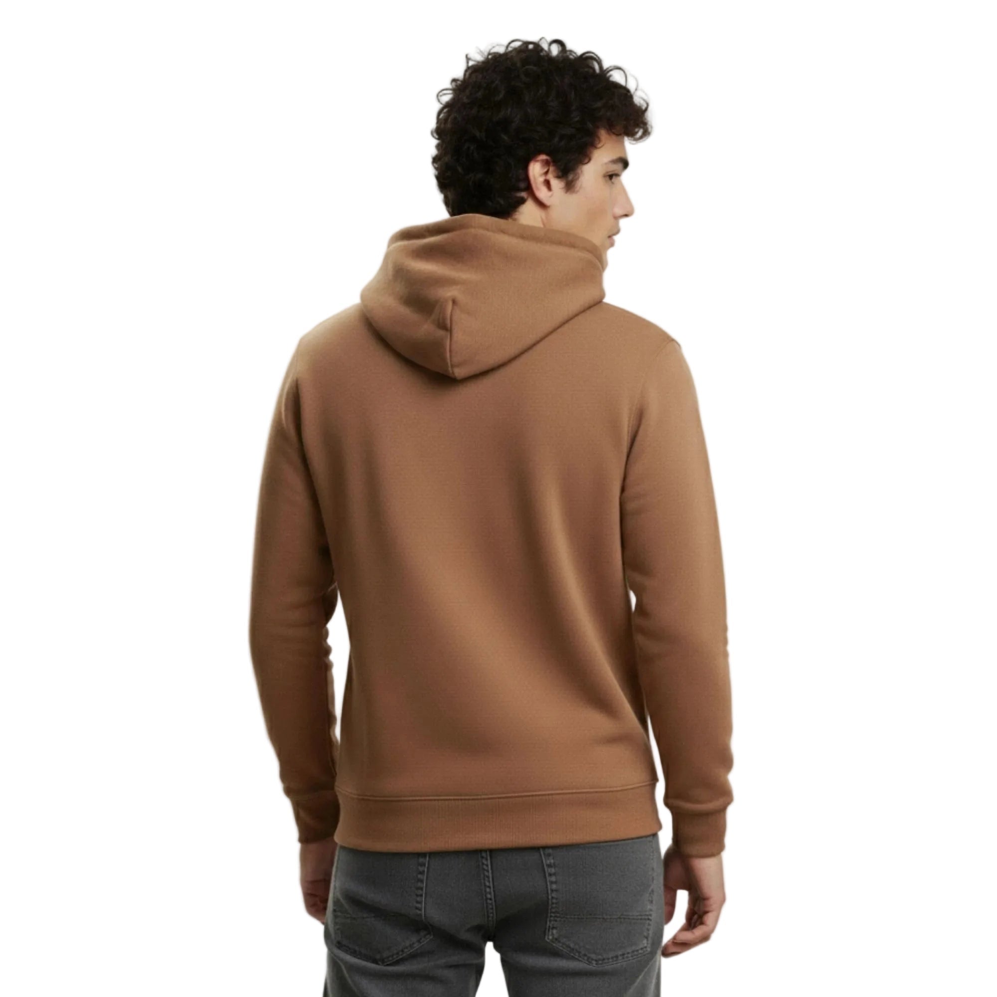 Erkek Camel Kontrast Kapüşonlu Çift Bağcıklı Regular Fit Sweatshirt - 3