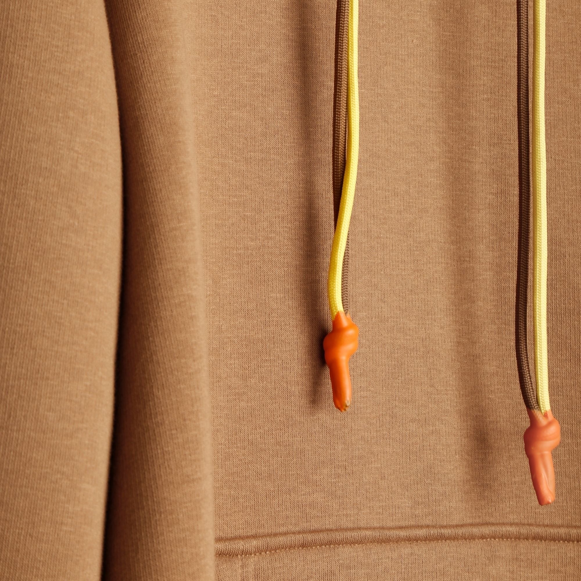 Erkek Camel Kontrast Kapüşonlu Çift Bağcıklı Regular Fit Sweatshirt - 4