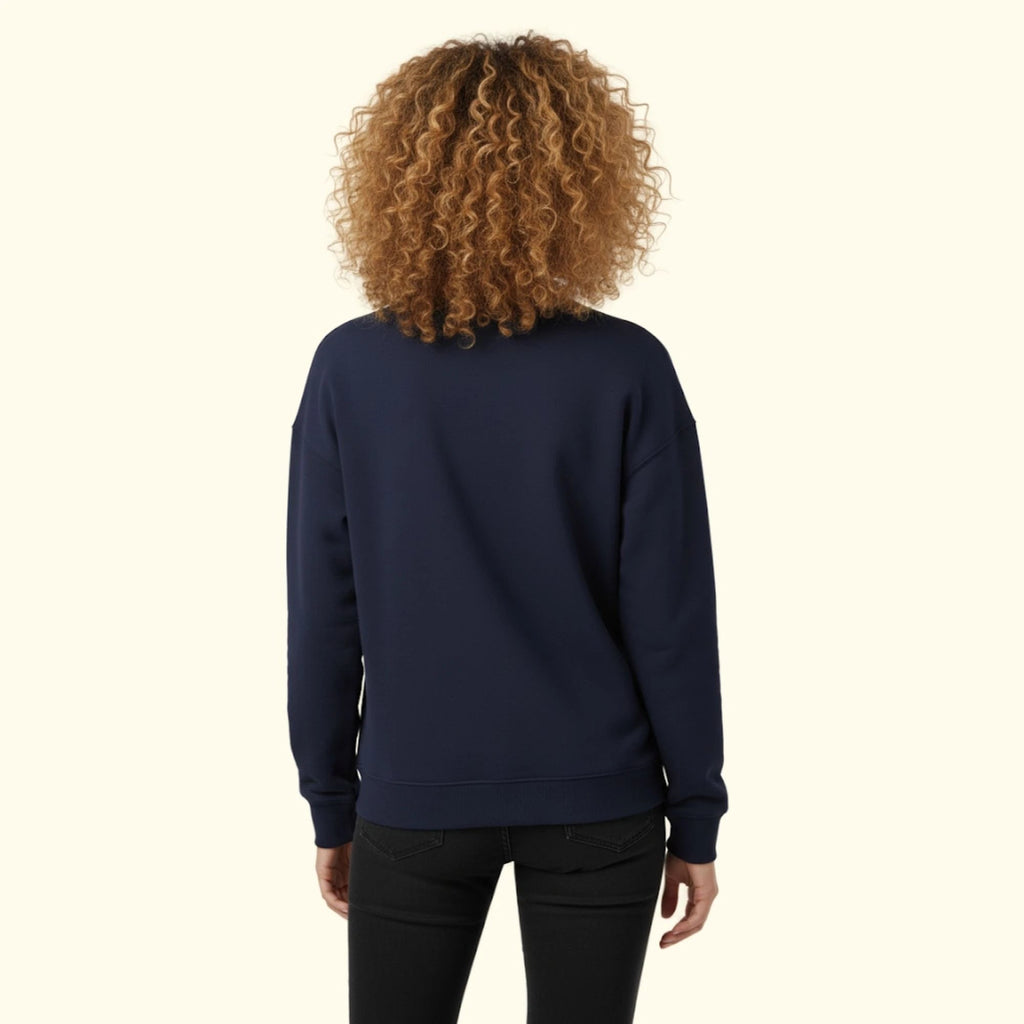 Kadın Lacivert Oversize Salaş Basic Sweatshirt - 2