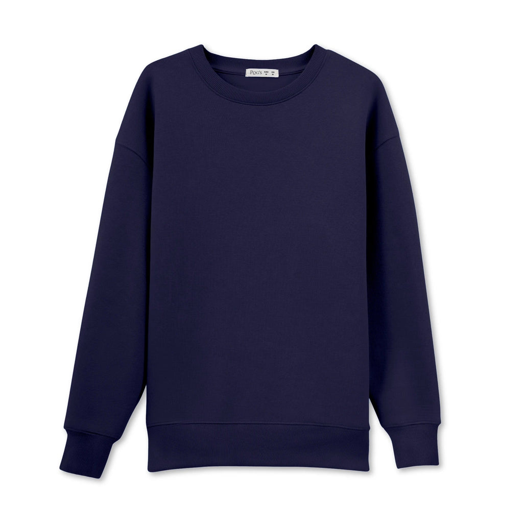 Kadın Lacivert Oversize Salaş Basic Sweatshirt - 3
