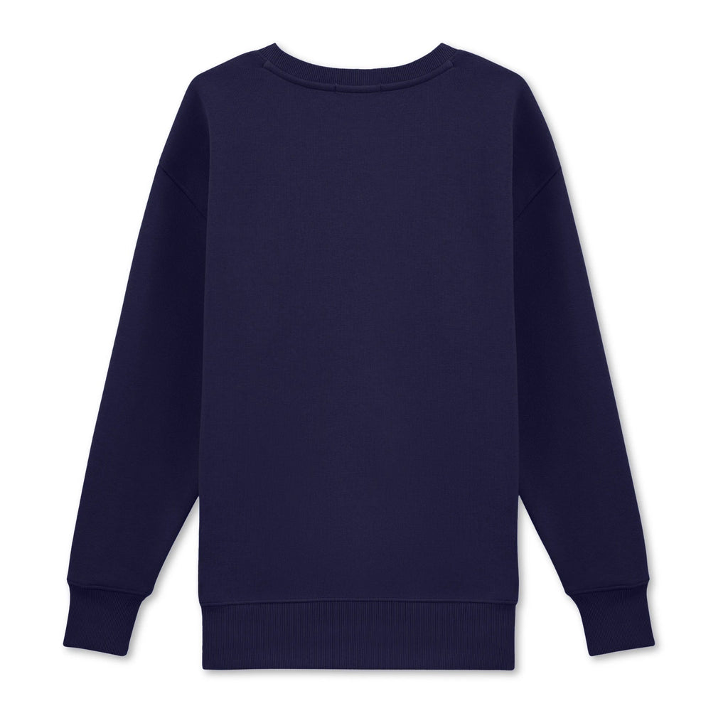 Kadın Lacivert Oversize Salaş Basic Sweatshirt - 4