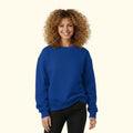 Kadın Saks Oversize Salaş Basic Sweatshirt
