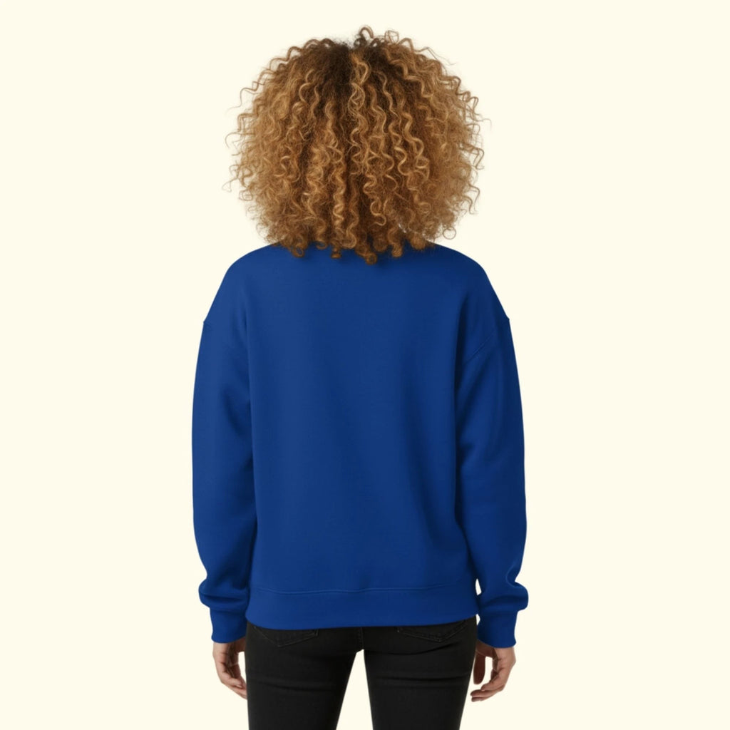 Kadın Saks Oversize Salaş Basic Sweatshirt - 2