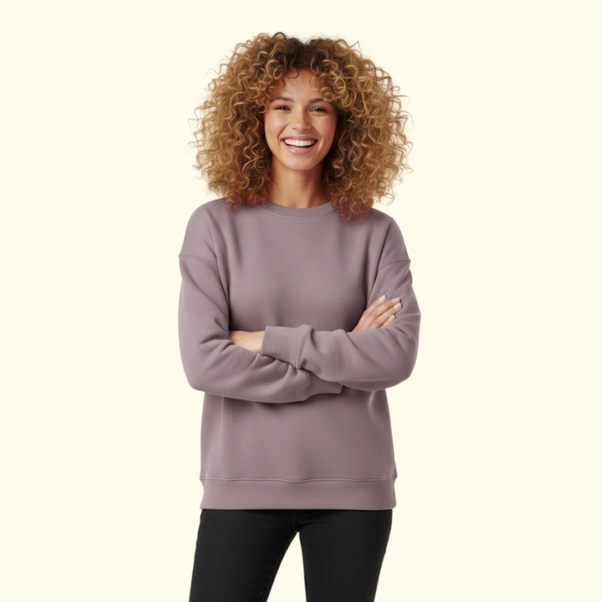 Kadın Gri Oversize Salaş Basic Sweatshirt