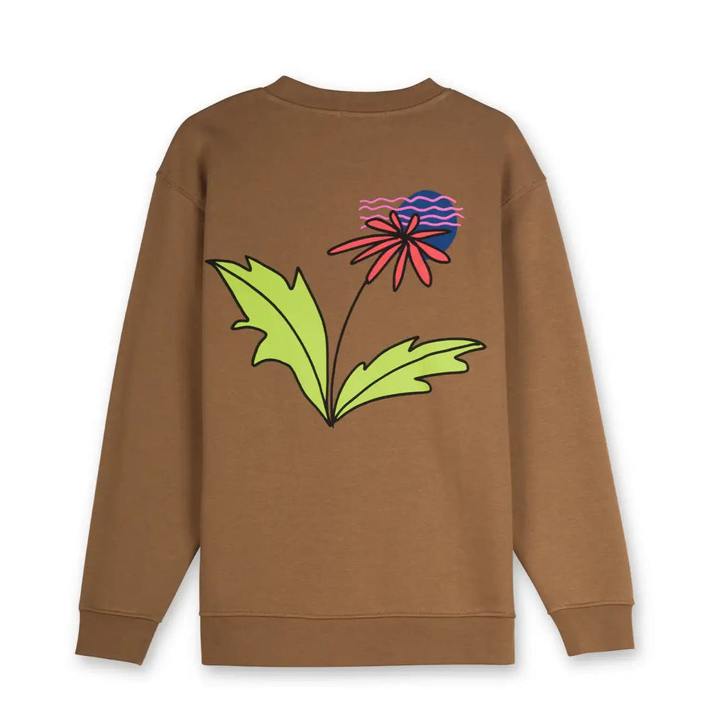 Erkek Açık Kahve Life Baskılı Regular Fit Sweatshirt