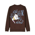 Erkek Kahverengi Megaphone Baskılı Regular Fit Sweatshirt