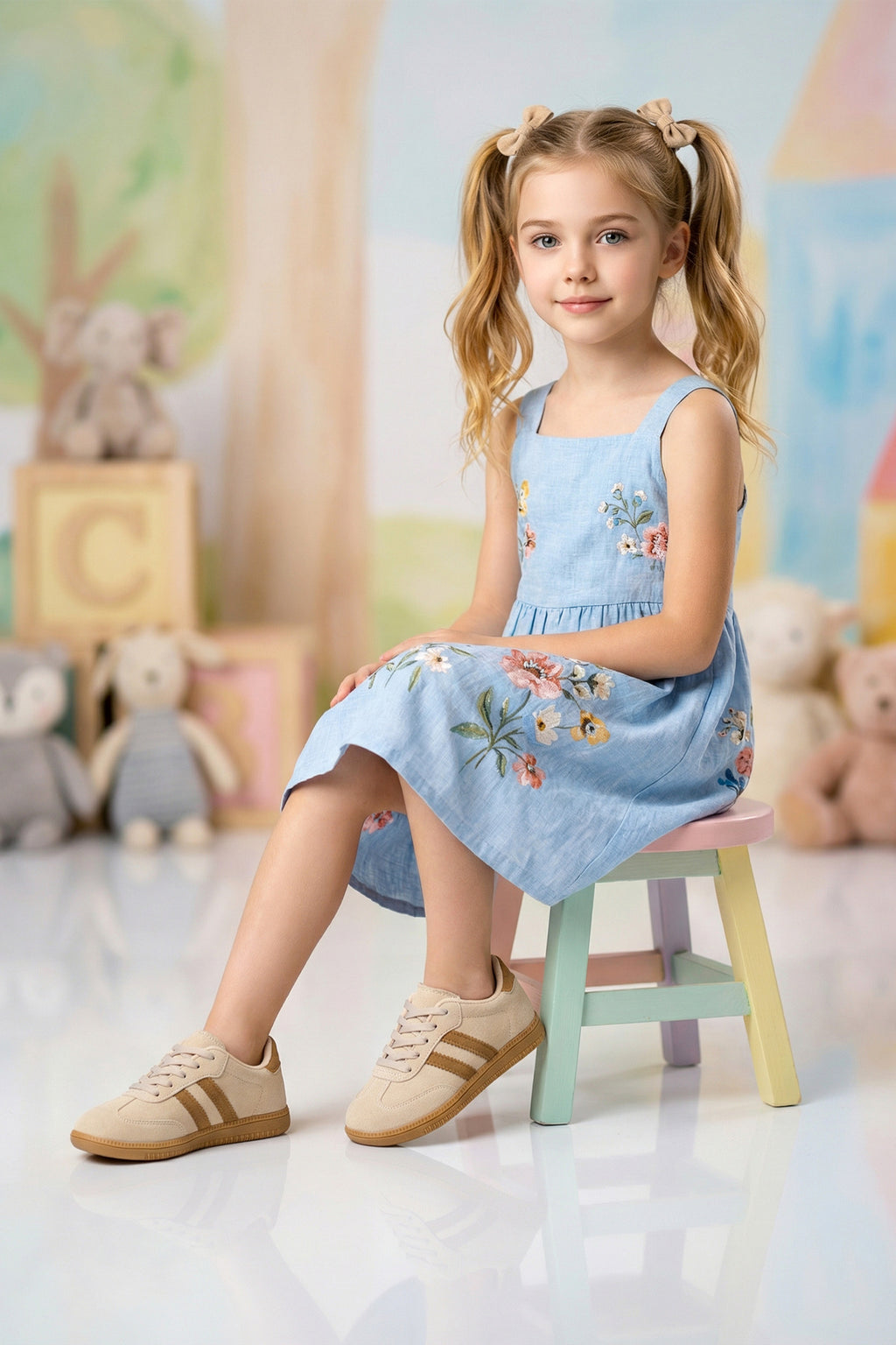 DS ChaCha Kids Süet Bej Çocuk Sneaker