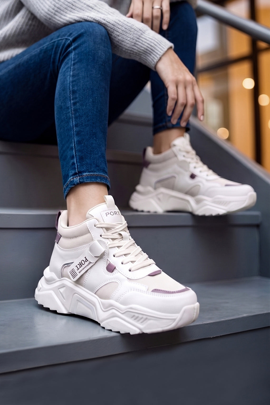 Kadın Sneaker Spor Ayakkabı 2026 - DS.PMD239K2051 - Bilekli Mor