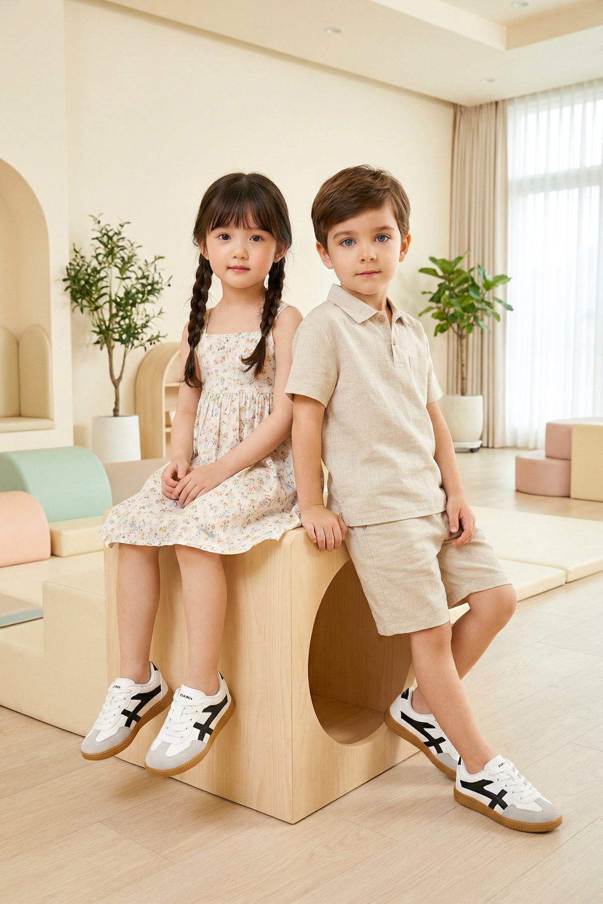 Kids DS RUBY Beyaz Siyah Çocuk Sneaker Günlük Spor Ayakkabı