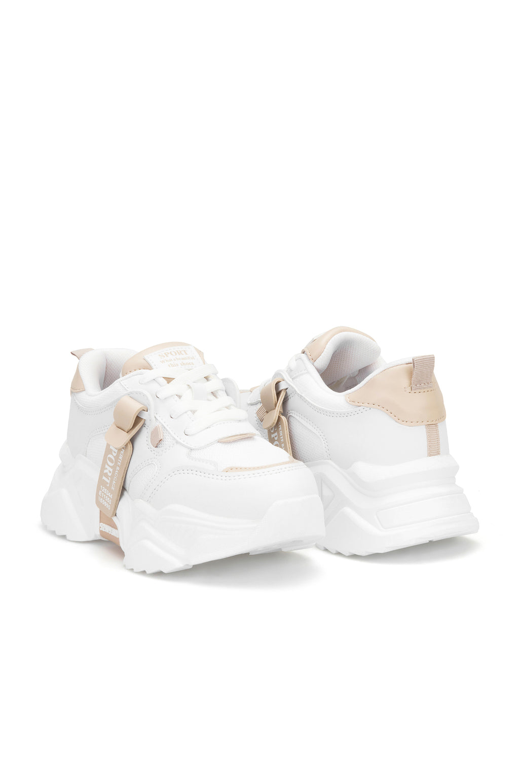 Kids DS 2051 Beyaz Bej Çocuk Sneaker Günlük Spor Ayakkabı