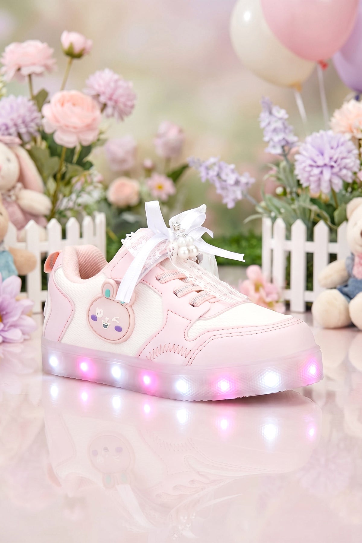 Çocuk Işıklı Sneaker Spor Ayakkabı 2026 - Kids DS Chen - Pudra