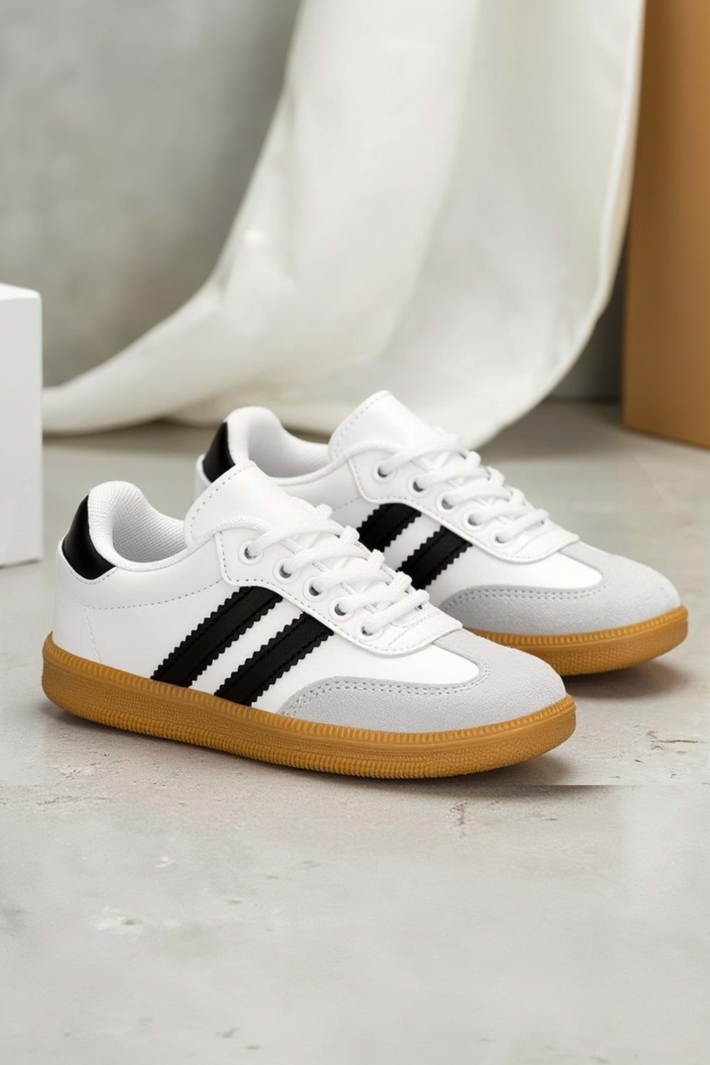 DS ChaCha Kids Beyaz Siyah Çocuk Sneaker