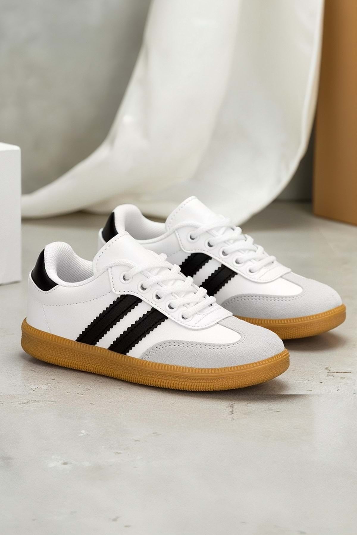 DS ChaCha Kids Beyaz Siyah Çocuk Sneaker