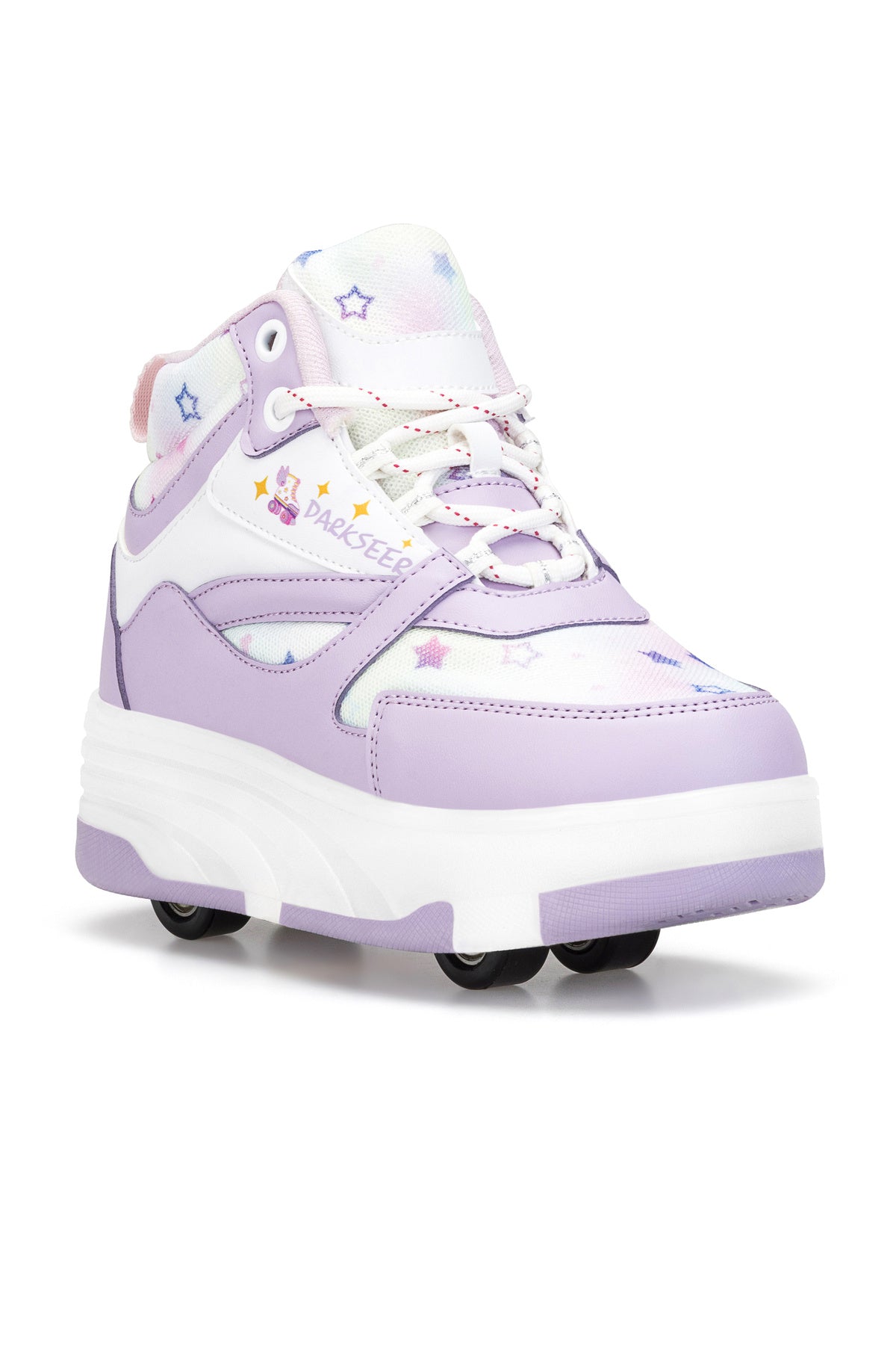 DS Speedy Beyaz Mor Tekerlekli Işıklı Paten Çocuk Ayakkabı Sneaker - 8