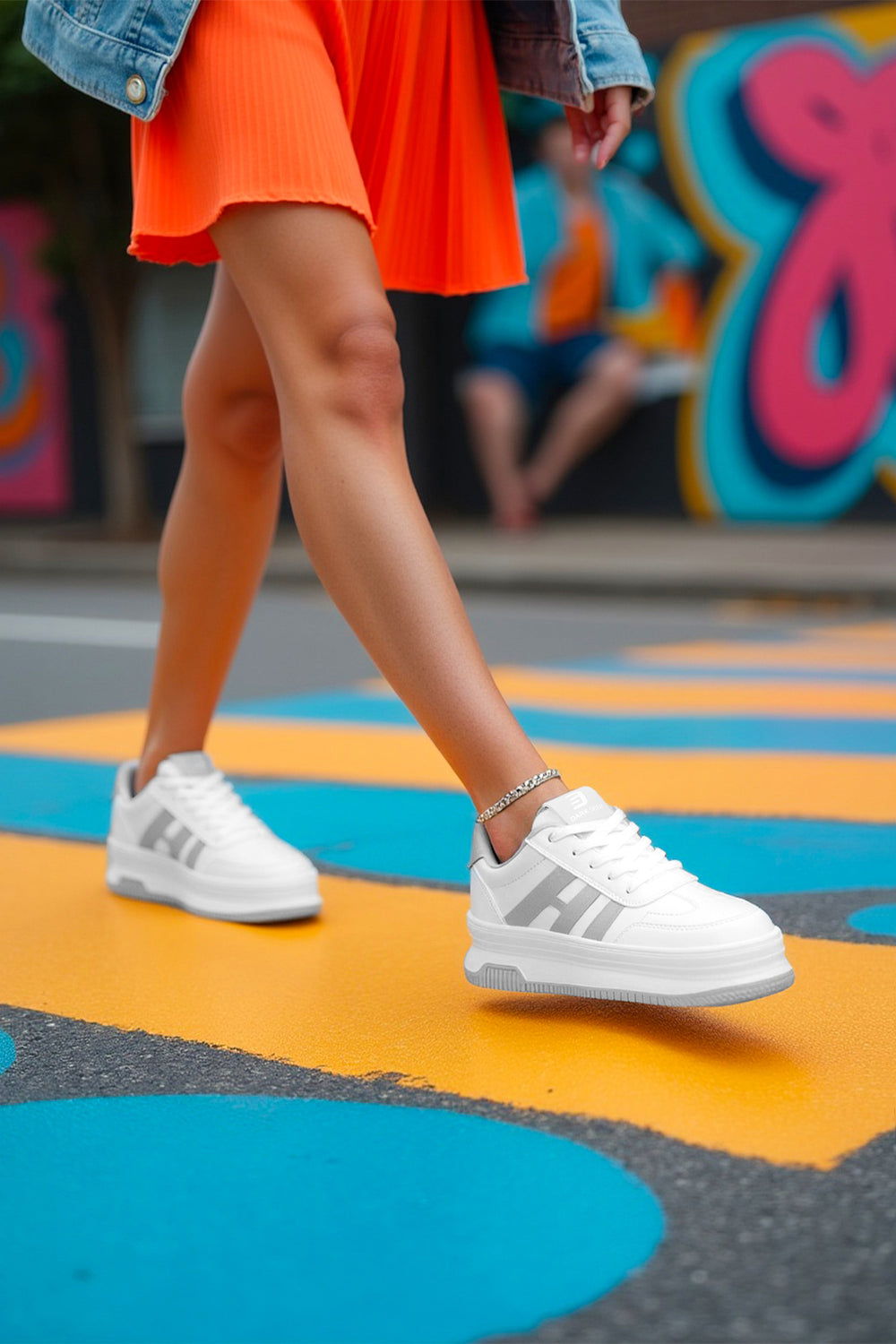 Kadın Sneaker Spor Ayakkabı 2026 - DS Sage — Beyaz Gri