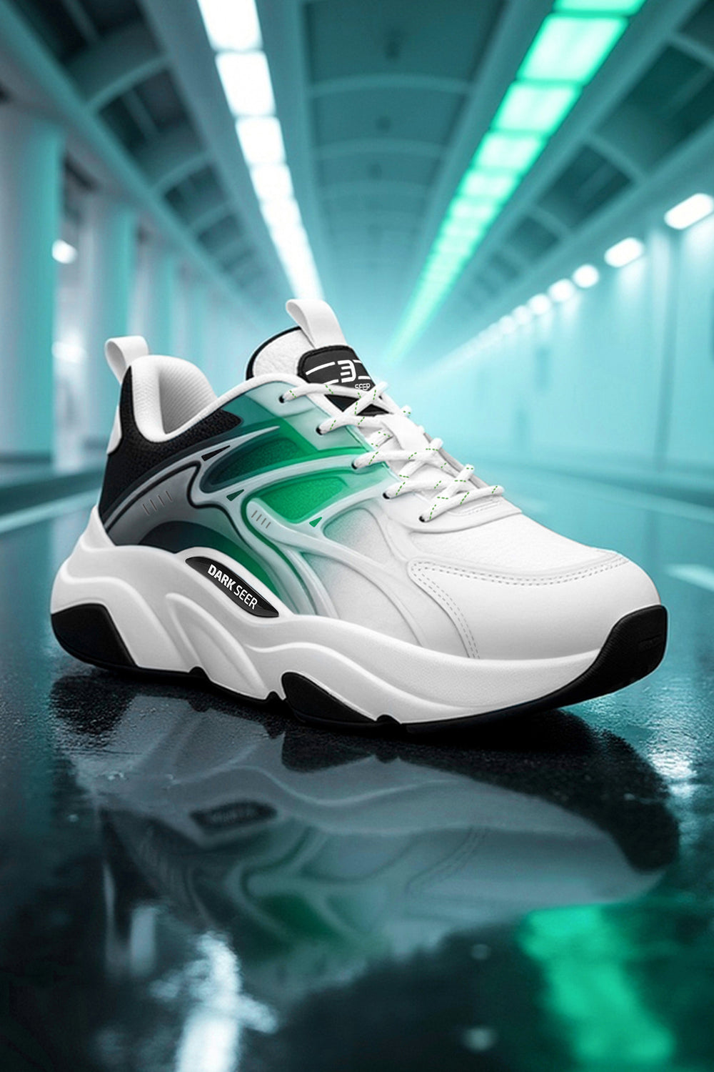 Unisex Sneaker Spor Ayakkabı 2026 - DS STORM — Beyaz Yeşil Siyah