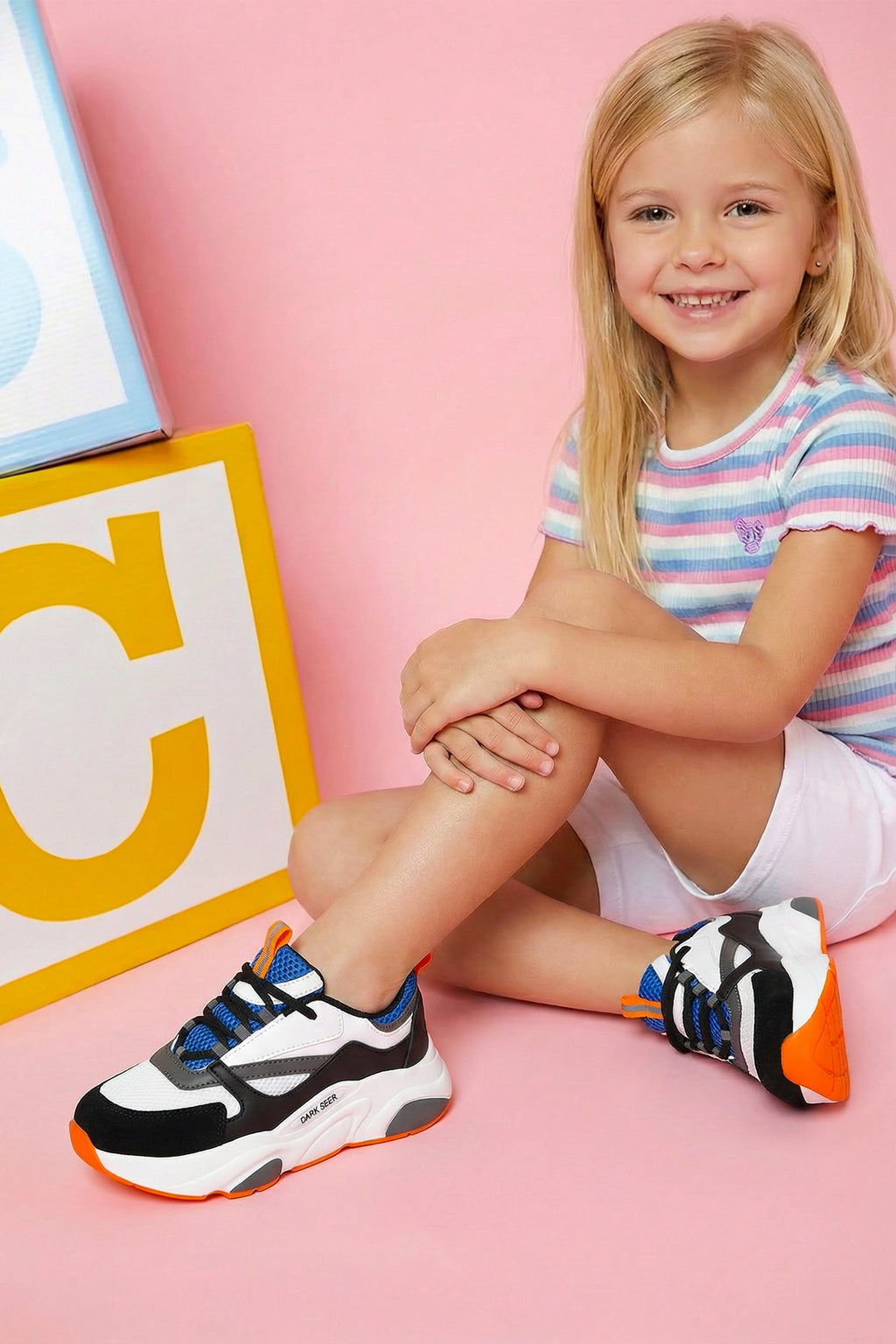 Kids DS 1838 Beyaz Mavi Çocuk Sneaker Günlük Spor Ayakkabı